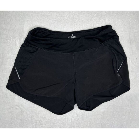 Athleta Athletic Shorts Women’s Small Black Running Activewear Lined Built In - Picture 1 of 10